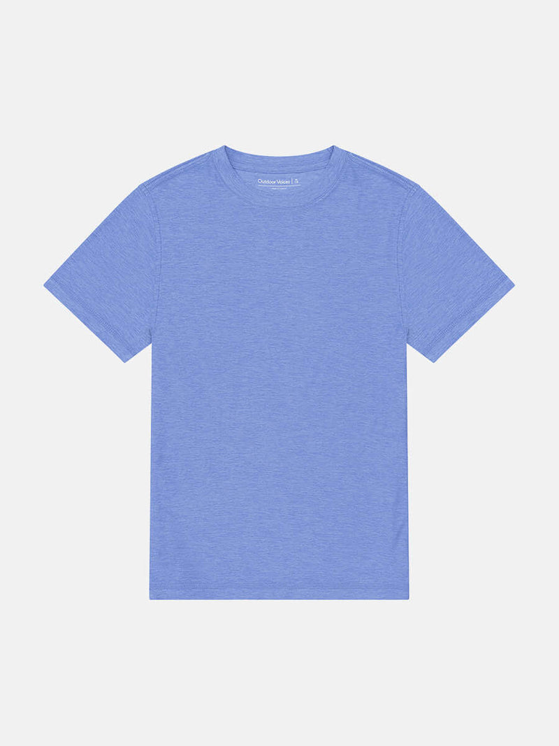 Boys CloudKnit Tee in light blue, made with soft fabric for comfort and moisture-wicking performance.