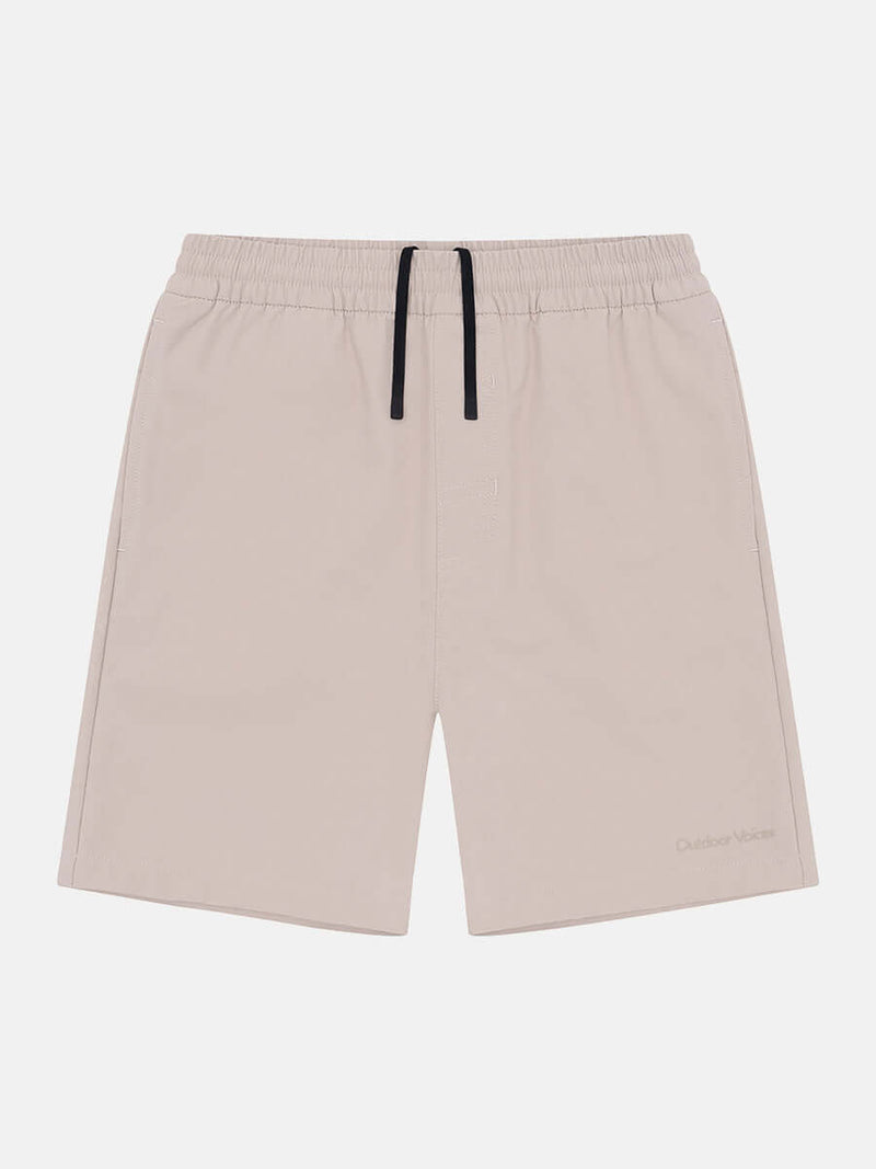 Boys RecTrek Shorts in light beige, featuring durable fabric and elastic waistband for active play.