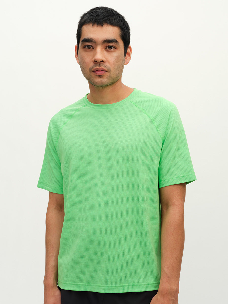 Time is on 【COTTON MESH KNIT C/D】 ThinkFast Mesh Shortsleeve in Canopy | Men's Running Shirt