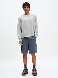 Men's RecTrek Cargo Short in Dark Storm – front full-length view