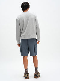 Men's RecTrek Cargo Short in Dark Storm – back full-length view