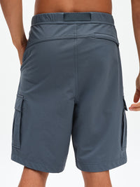 Men's RecTrek Cargo Short in Dark Storm – back close-up