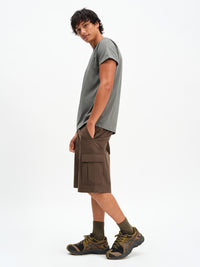 Men's RecTrek Cargo Short in Soil – side full-length view