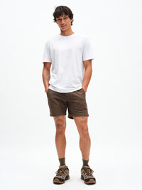 Men's RecTrek Zip-Off Pant in Soil – worn as shorts, front full-length view