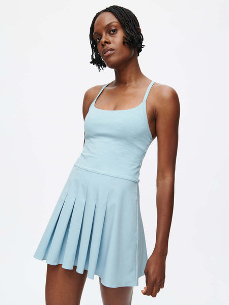 pleated active dress Sporty – Blue Dust Multi Women Off The Shoulder casual wear SHAKARA24 Color:Floral Canvas Orange