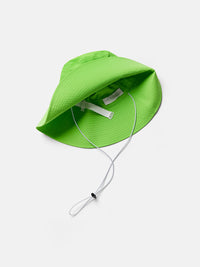 a green hat