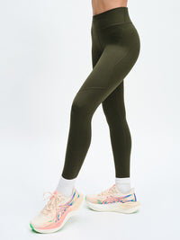 TechSweat Core 7/8 Legging in Forest – side view with sneakers