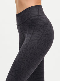 TechSweat Core 7/8 Legging in Night – side close-up of high-rise waistband and seams