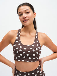 Doing Things Bra in Dark Bay Polka Dot – front close-up