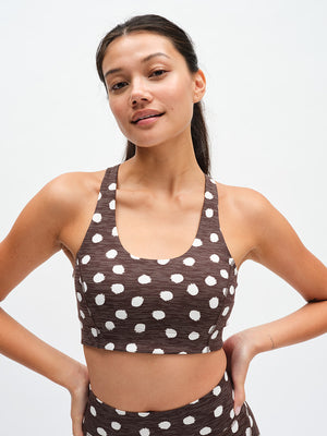 Doing Things Bra in Dark Bay Polka Dot – front close-up