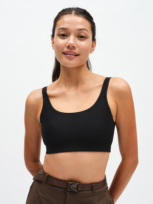 Double Time Bra in Black – front close-up