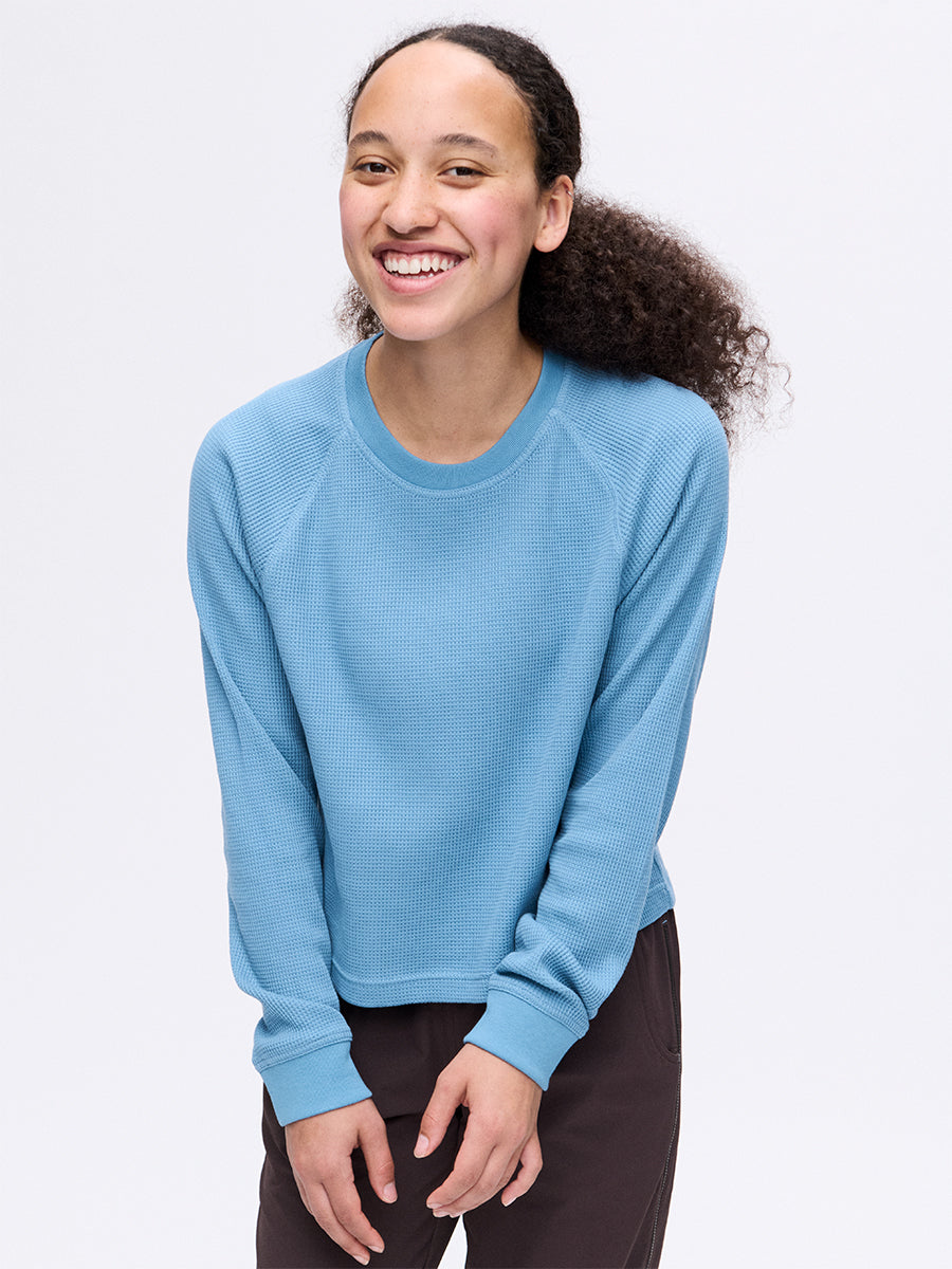 Women's Waffle Long Sleeve Top – Storm | Outdoor Voices