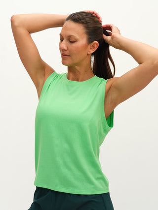 ThinkFast Mesh Muscle Tank in Green | Women's Muscle Tank | OV