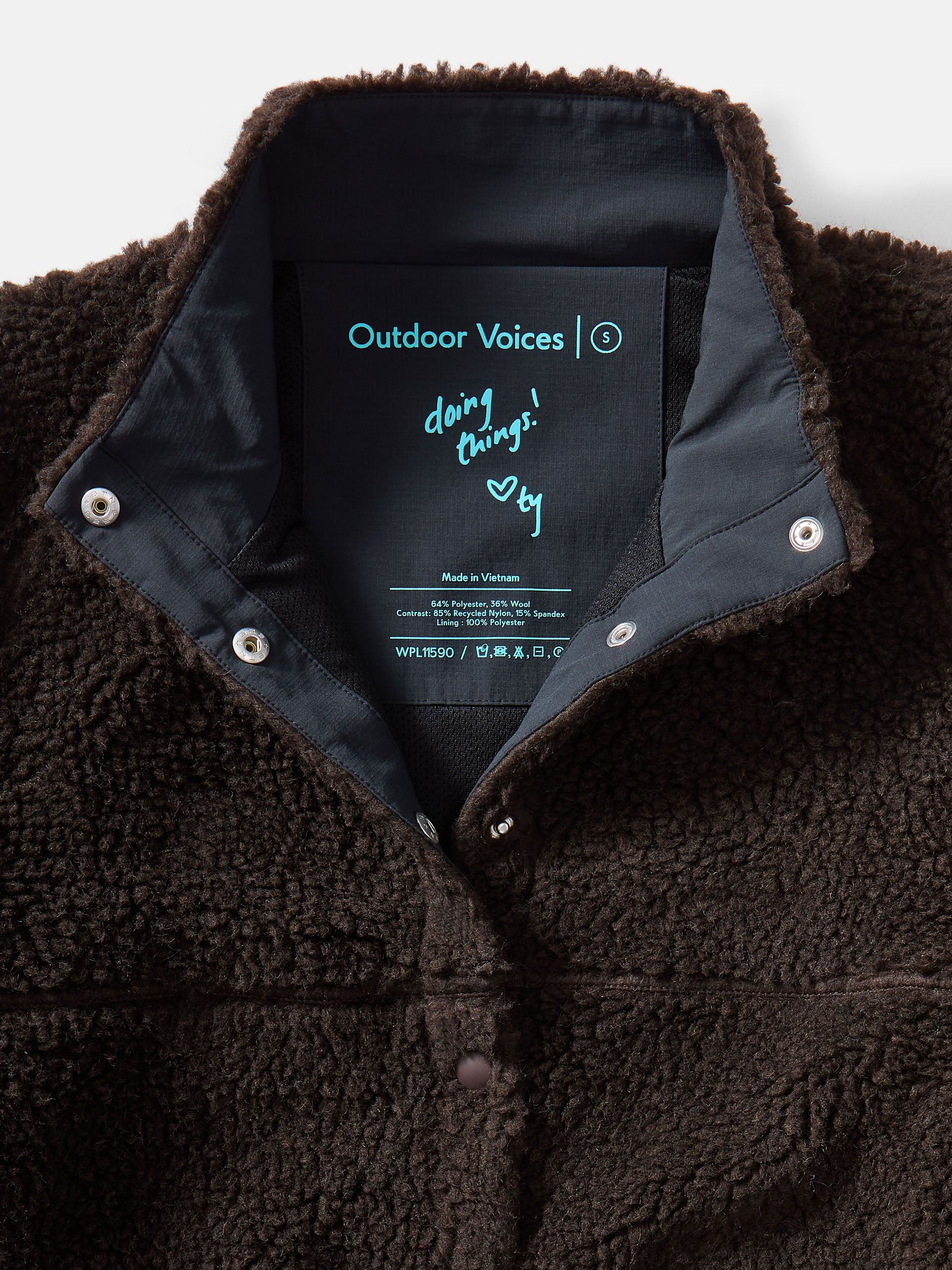 Candy Fleece Snap Jacket – Earth Brown | Outdoor Voices