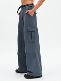 RecTrek Cargo Pant in Dark Storm – side view of belt and cargo pocket