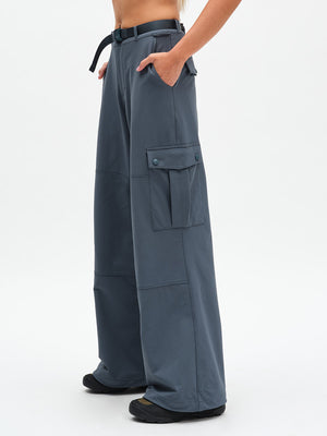 RecTrek Cargo Pant in Dark Storm – side view of belt and cargo pocket