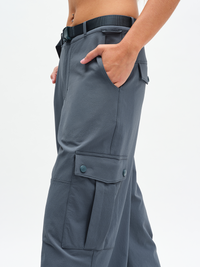 RecTrek Cargo Pant in Dark Storm – side close-up of belt and cargo pocket