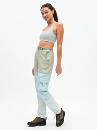 RecTrek Zip-Off Pant in Eucalyptus-Sky-Mint Dust – side full-length view