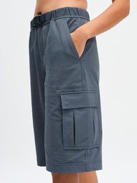 RecTrek Cargo Short in Dark Storm – side close-up of cargo pocket