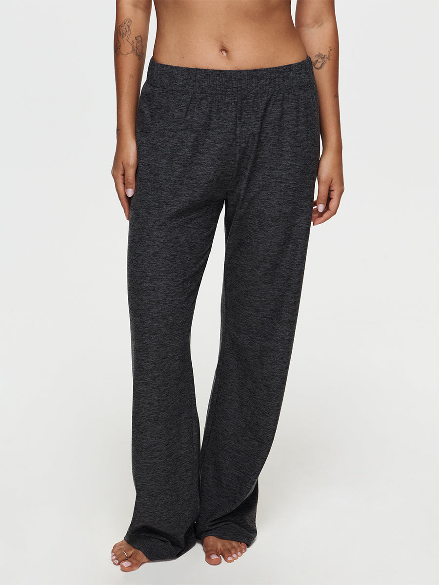 CloudKnit Wide Leg Pant in Breathable Knit - Charcoal | OV