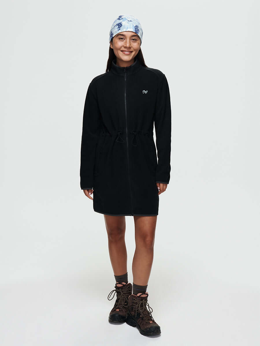Boulder Dress in Recycled RecFleece - Black | Outdoor Voices Boulder Dress in Recycled RecFleece - Black | Outdoor Voices