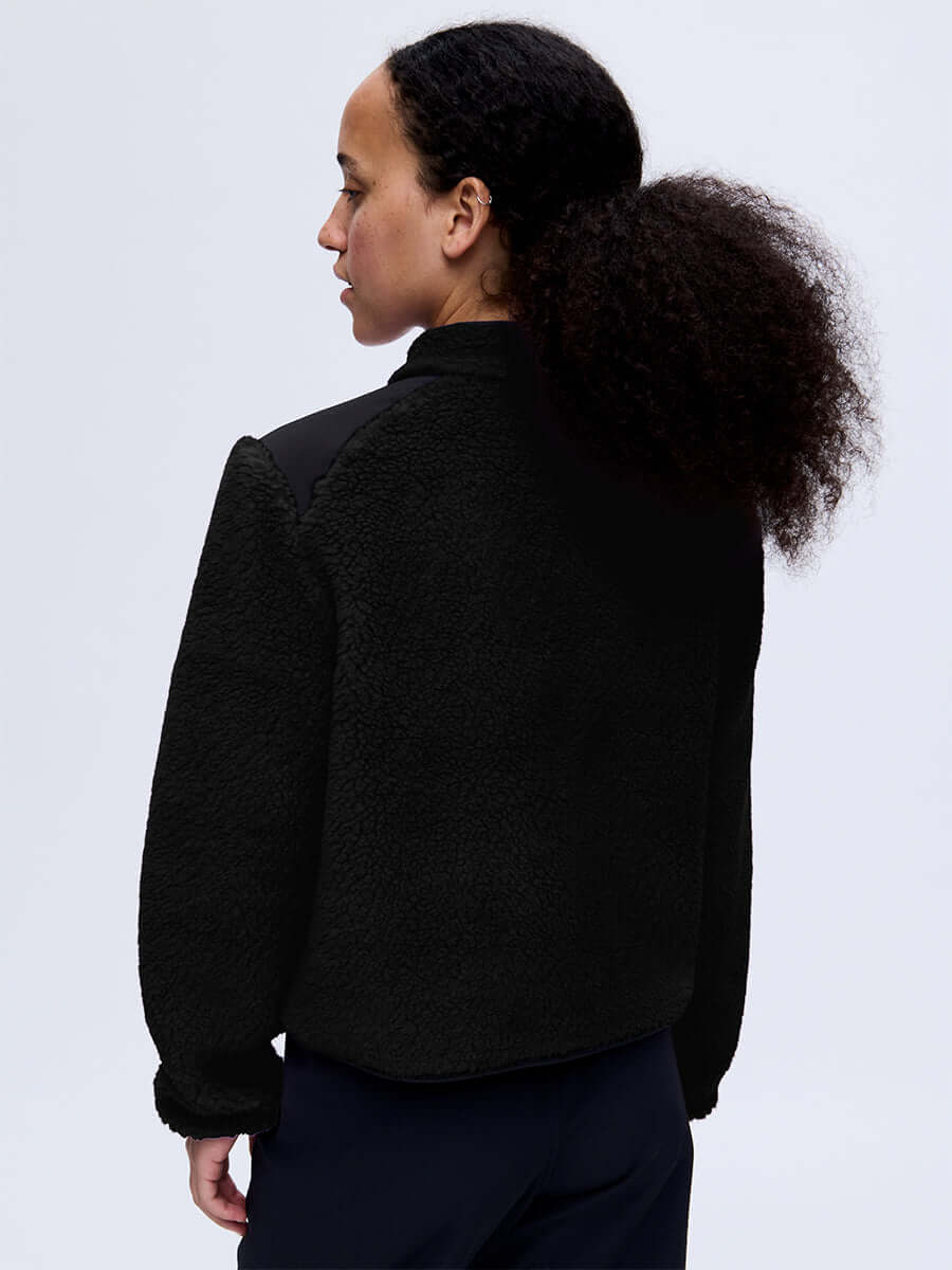 Candy Fleece Jacket in Italian Wool-Blend - Black | OV