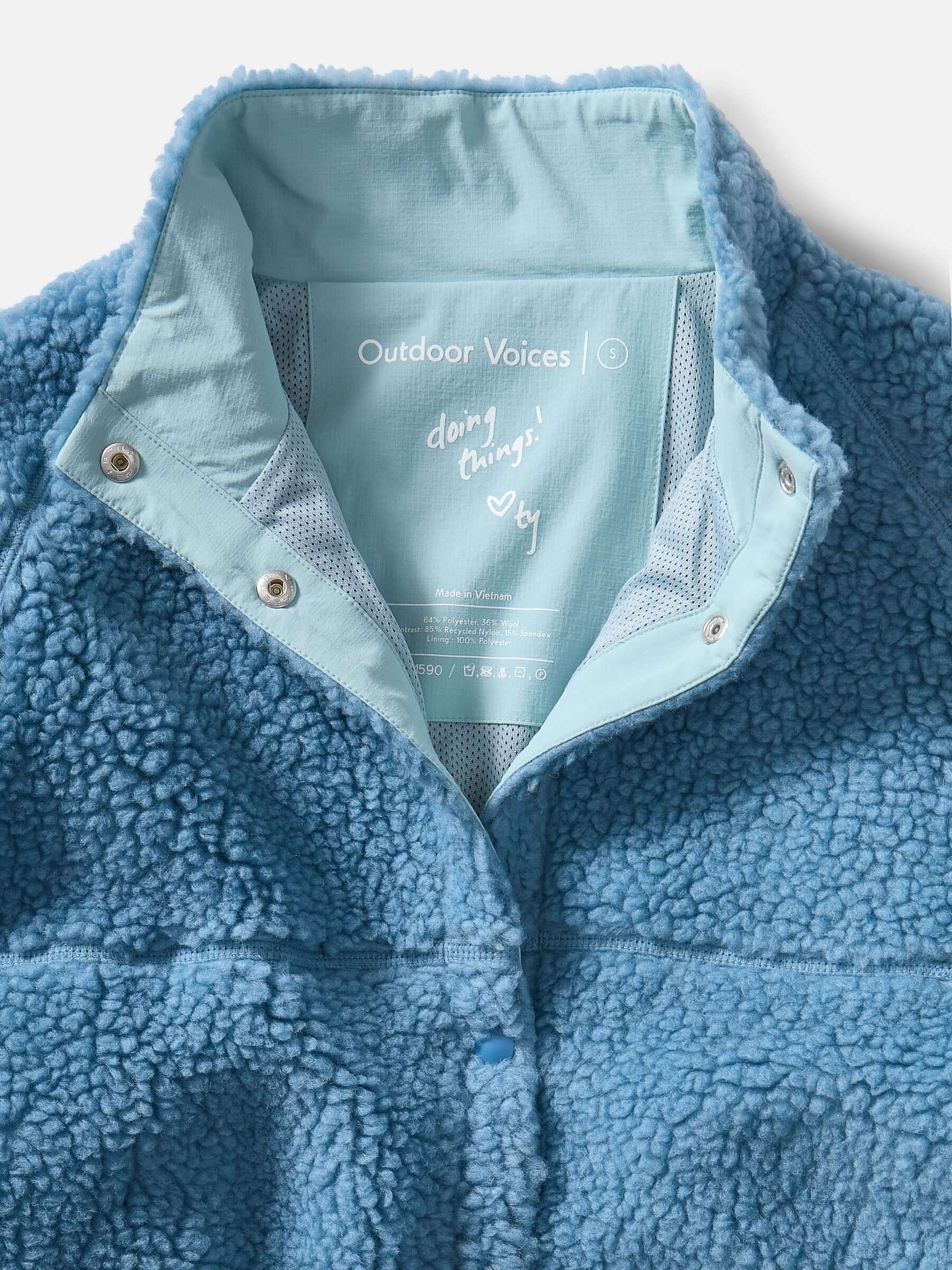 Candy Fleece Snap Jacket in Wool Blend - Storm | Outdoor Voices