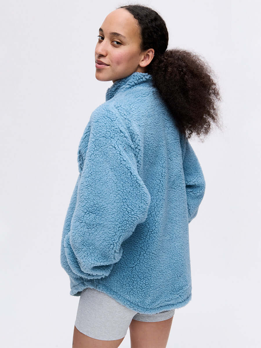 Candy Fleece Snap Jacket in Wool Blend - Storm | Outdoor Voices