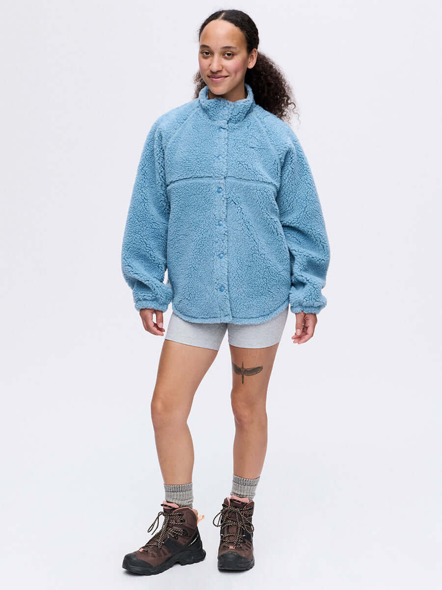 Candy Fleece Snap Jacket in Wool Blend - Storm | Outdoor Voices