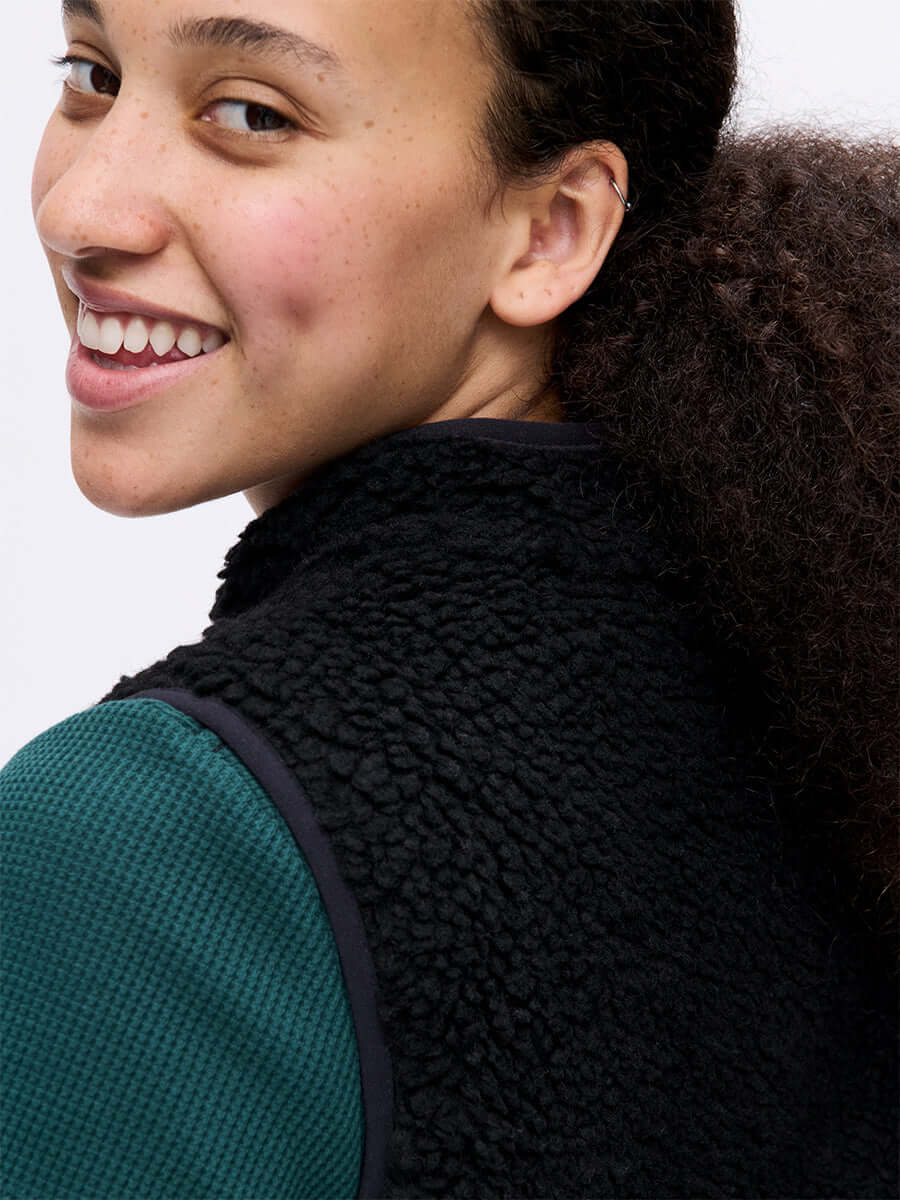 Candy Fleece Vest in Italian Wool-Blend - Black | Outdoor Voices