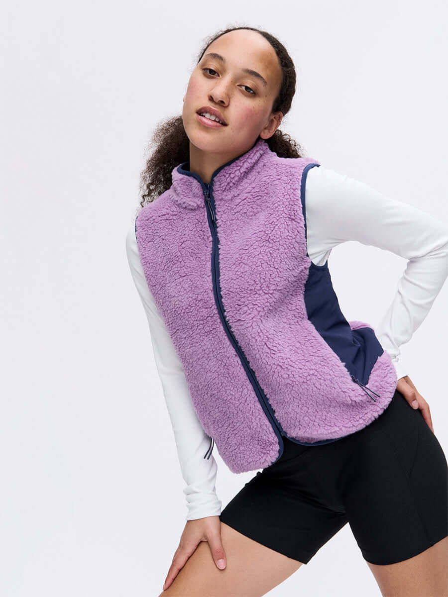 Candy Fleece Vest in Italian Wool-Blend - Orchid Multi | OV