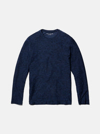 Flat lay of CloudKnit Longsleeve in Navy, featuring lightweight and soft fabric.
