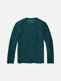Flat lay of CloudKnit Longsleeve in Deep Teal, with its lightweight and soft texture.