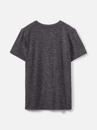 Flat lay of CloudKnit Shortsleeve in Dark Grey, with the soft texture and relaxed fit for everyday wear.