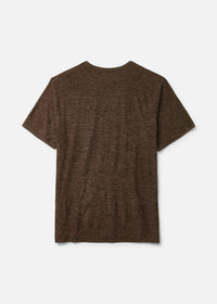 Back view of CloudKnit Shortsleeve in Brown, showing the lightweight fabric texture.