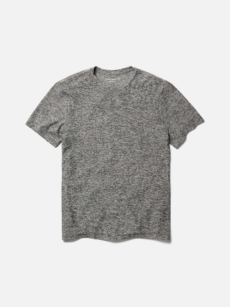 Flat lay of CloudKnit Shortsleeve in grey with lightweight fabric and a soft texture.