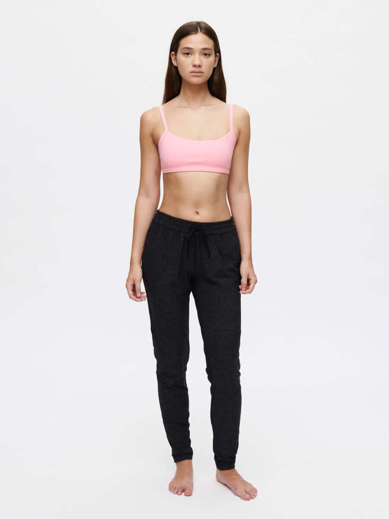 Model standing in CloudKnit Sweatpant in Black, featuring a custom-fit drawstring waistband.