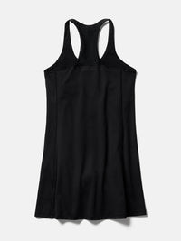 Back view of Doing Things Dress in Black, featuring a racerback design and breathable TechSweat fabric.