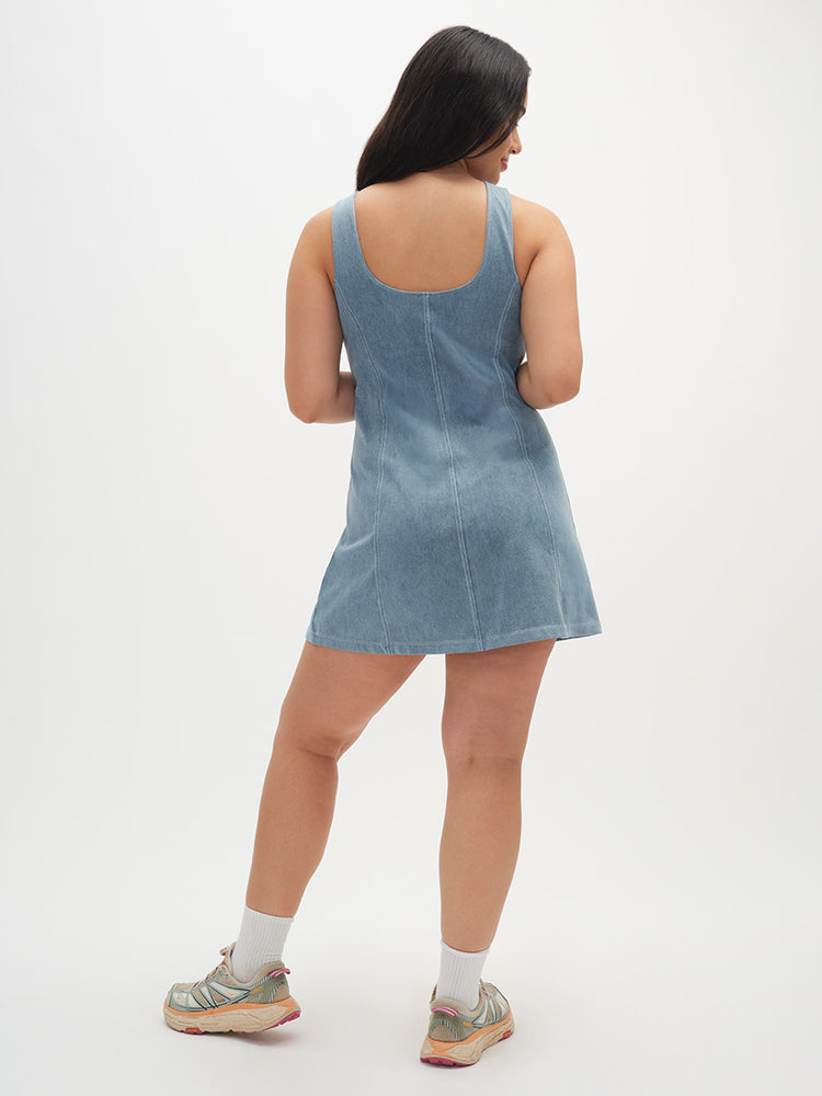 navy blue dress for baby girl Mesh One Shoulder Asymmetrical Mini Dress main image 0