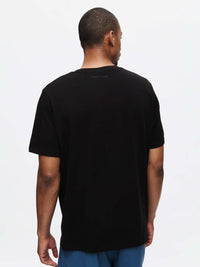 Back view of Everyday Classic Shortsleeve in Black, featuring a soft, breathable Organic Cotton Jersey fabric.