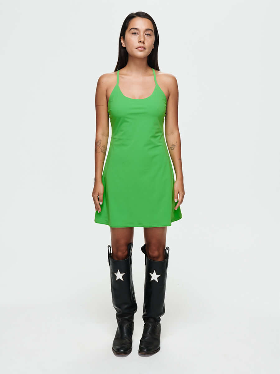 The Exercise Dress in CloudKnit Fabric - Joggy Green | OV The Exercise Dress in CloudKnit Fabric - Joggy Green | OV