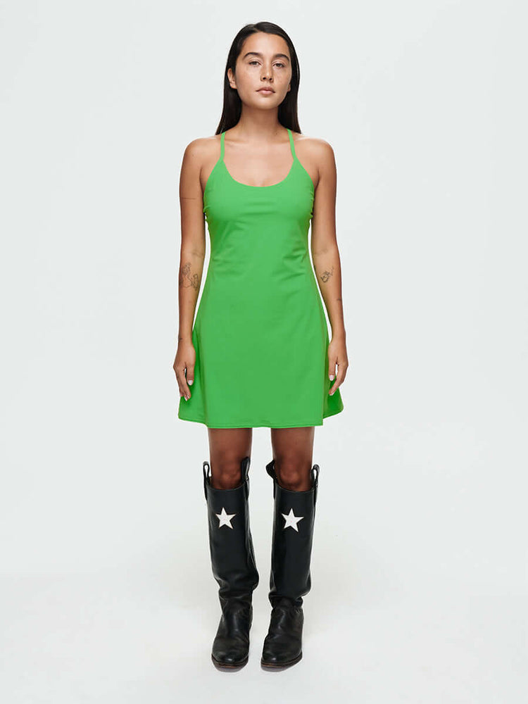 The Exercise Dress in CloudKnit Fabric - Joggy Green