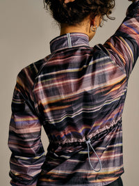 Back view of Jog Jacket in Multicolor with an elasticated bungee cord for a tailored fit.