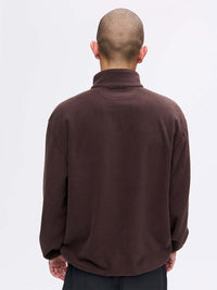 Back view of RecFleece 1/2 Zip in Chocolate Brown, featuring a classic pullover design and relaxed fit.