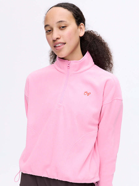アイドル ZB1 ROSE QUARTER ZIP-UP RecFleece 1/4 Zip Pullover Midlayer - Sorbet | Outdoor Voices
