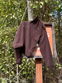 Flat lay of RecFleece 1/2 Zip in Brown, featuring a front ½ zip and relaxed fit.