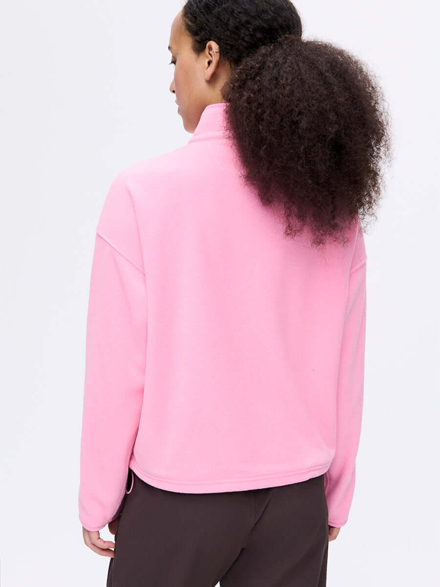 アイドル ZB1 ROSE QUARTER ZIP-UP RecFleece 1/4 Zip Pullover Midlayer - Sorbet | Outdoor Voices