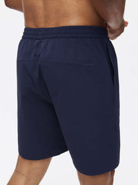 Back view of RecTrek 7" Short in Navy, showing the adjustable drawstring and zippered pockets.