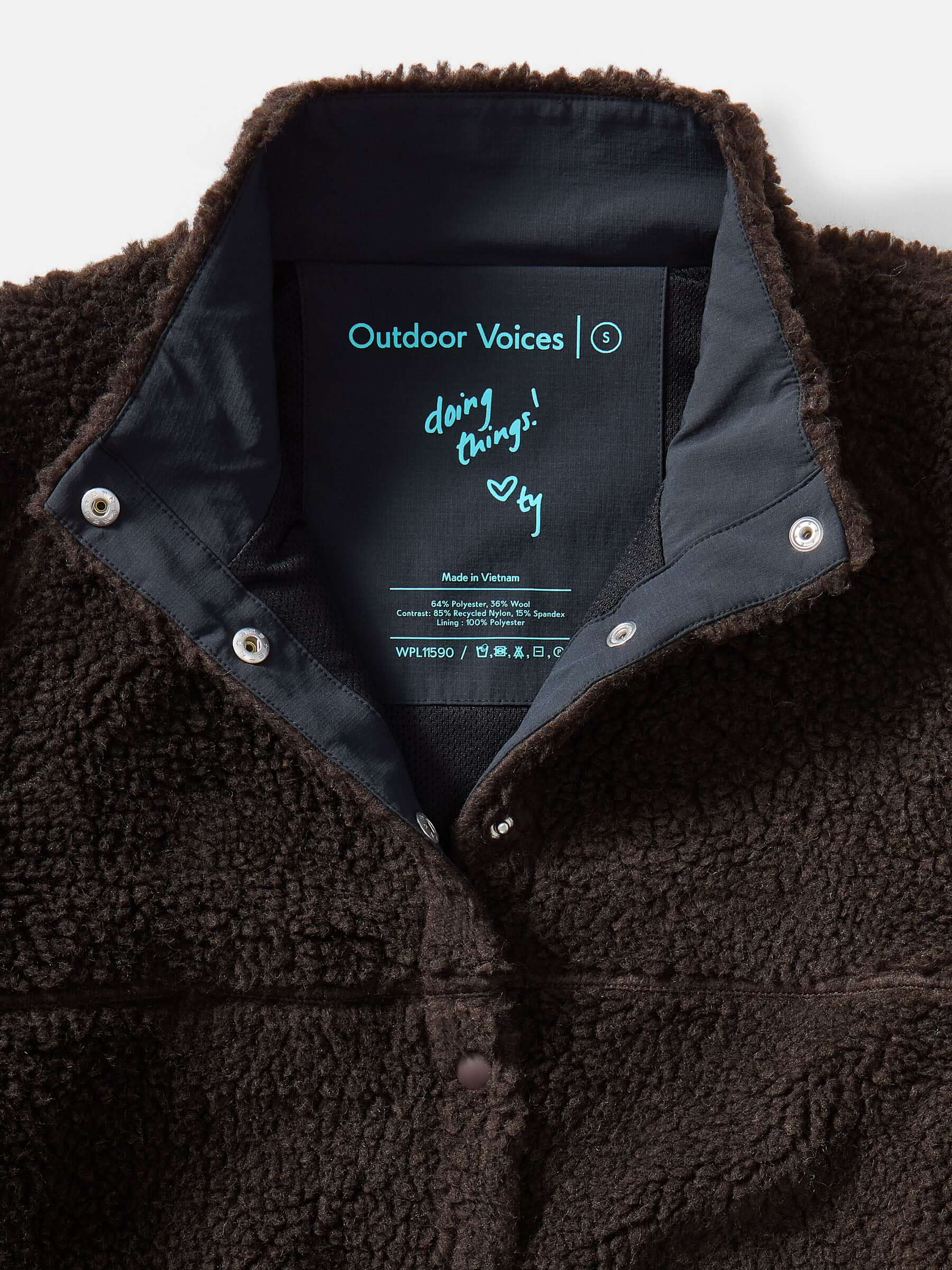 Candy Fleece Snap Jacket in Wool Blend - Earth | Outdoor Voices