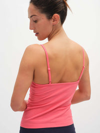 Back view of Strappy Tank in Cotton Candy, featuring adjustable spaghetti straps for a customizable fit.